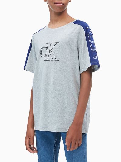 Calvin Klein Ruhák HU446323 | Calvin Klein Organic Cotton Colour-Blocked Fiu Póló Világos Szürke